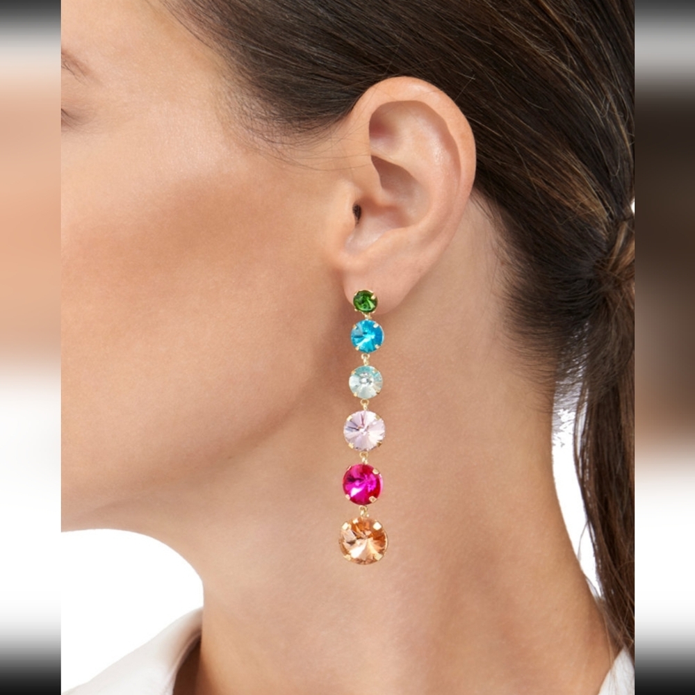 Adornia, Vibrant Multicolor Drop Earrings,  NWT - Picture 3 of 3